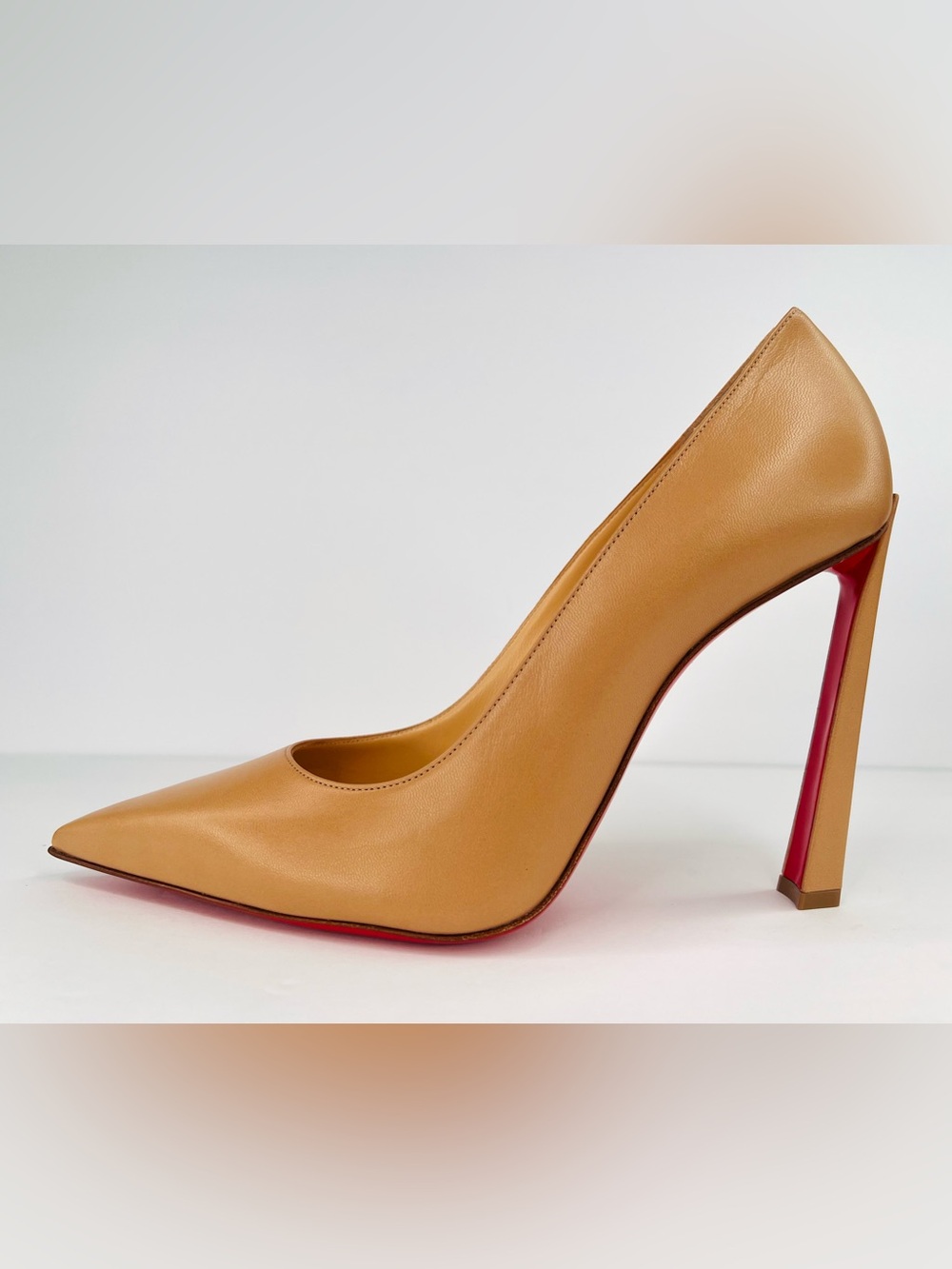 Christian Louboutin Condora 100mm Beige Leather Pumps Size EU 39